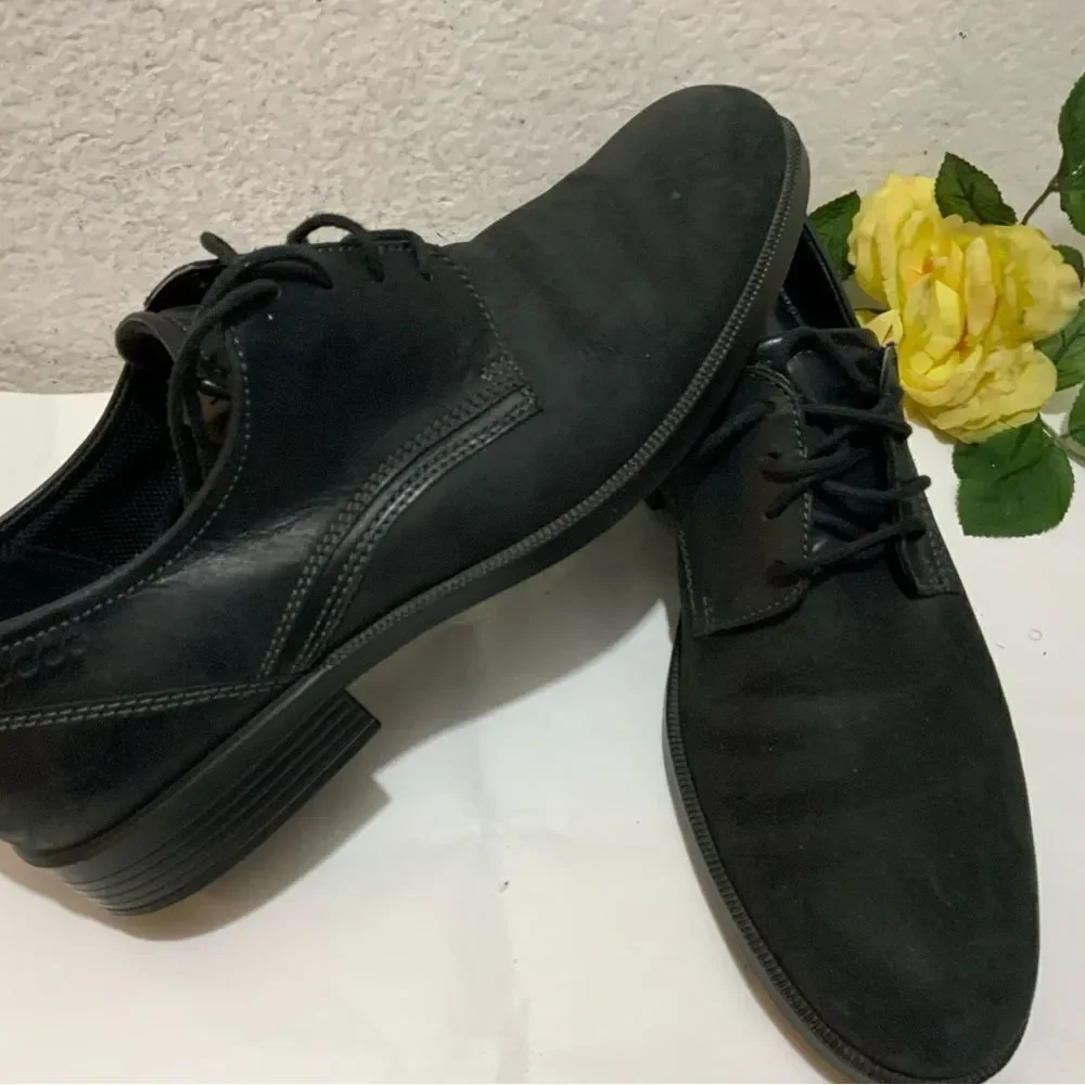 ECCO Mens Dress Shoes Black Leather Lace Up Dress Shoes EU 45 USA 11